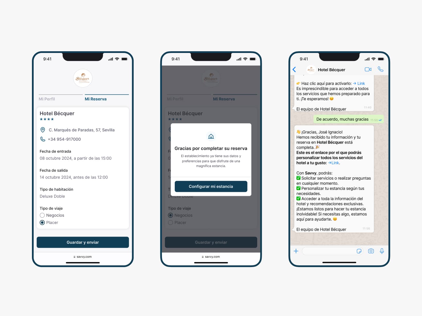 Savvy — webapp del huésped